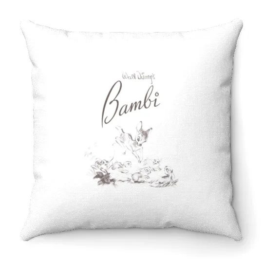 Vintage Bambi and Friends Throw Pillows, Disney Bambi Throw Pillows, Disneyland Throw Pillows