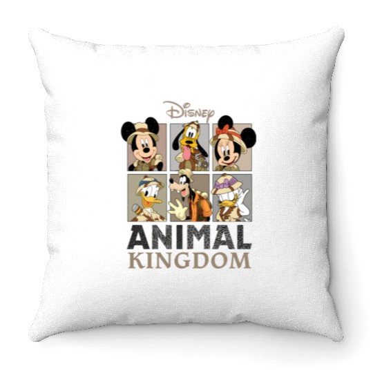 Disney Mickey Safari  Throw Pillows, Retro Disney Animal Kingdom Mickey Throw Pillows
