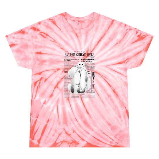  Womens disneys Big Hero 6 San Fransokyo Times Baymax Vintage News Gifts Tie Dye T-Shirts