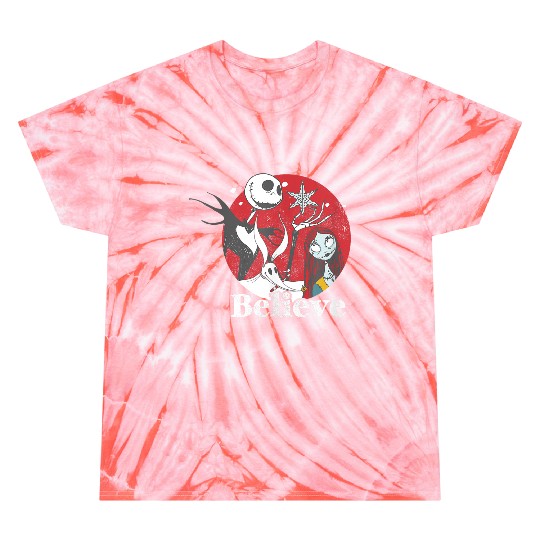 disneys The Nightmare Before Christmas Believe Family Shot Tie Dye T-Shirts