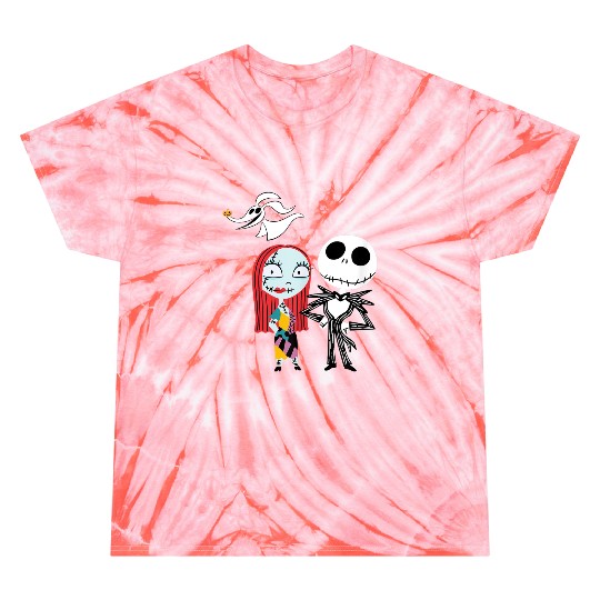disneys Nightmare Before Christmas Dark Jack Sally Tie Dye T-Shirts