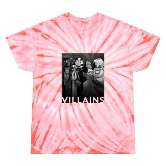 disneys Villains Ursula Cruella Captain Hook Dr Facilier Tie Dye T-Shirts
