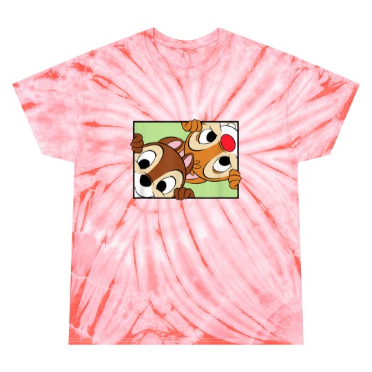 disneys Chip 'n' Dale Rescue Rangers Cute Frame Portrait Tie Dye T-Shirts