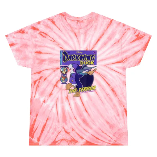 disneys Darkwing Duck Black Classic Fit Crew Neck Adult Short Sleeve Tie Dye T-Shirts