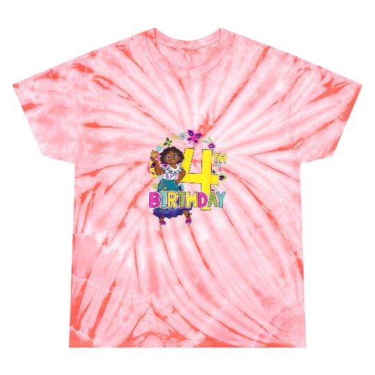 Disney Encanto Mirabel 4th Birthday Smile Floral Tie Dye T-Shirts