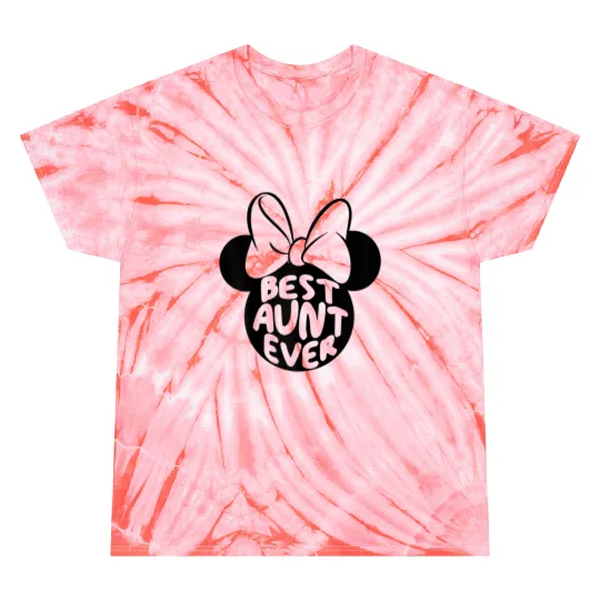 Disney Minnie Mouse Cute Best Aunt Ever Big Chest Text Logo gifts trends Tie Dye T-Shirts