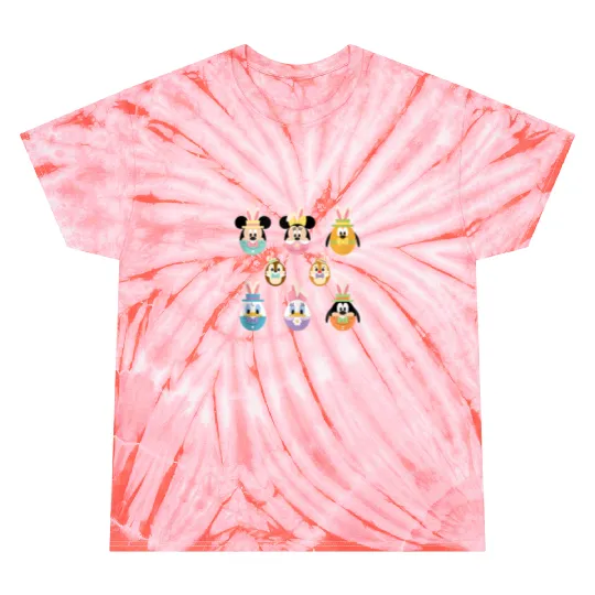 Disney Mickey and Friends Cute Easter Bunny Ears Tie Dye T-Shirts