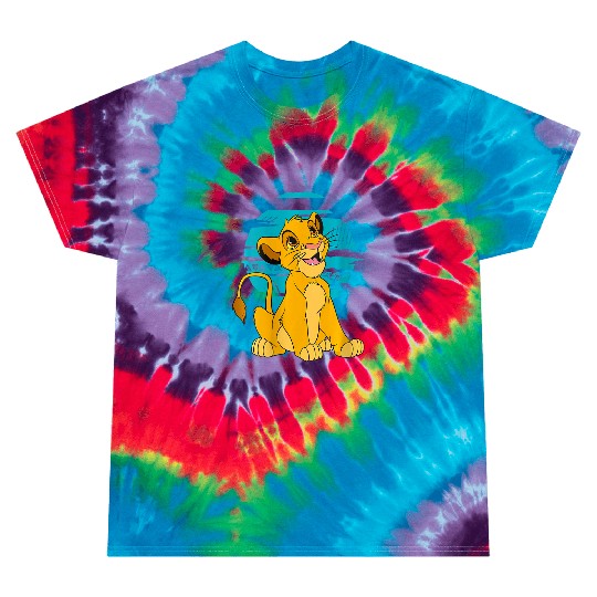 womens disney lion king young simba happy blue Tie Dye T-Shirts