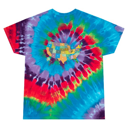 US States Tie Dye T Shirts
