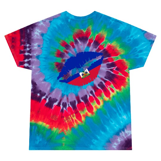 Haiti Kiss Flag Club Soccer Gift Idea Birthday Tie Dye T Shirts
