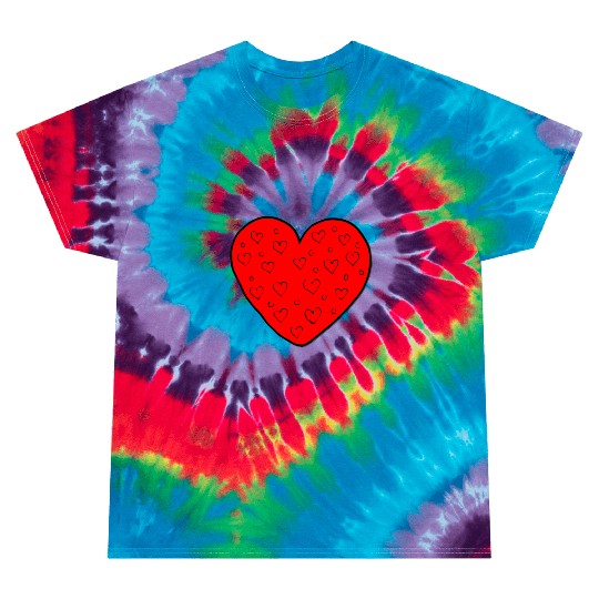 Big red heart with little hearts Valentine's gift Tie Dye T Shirts