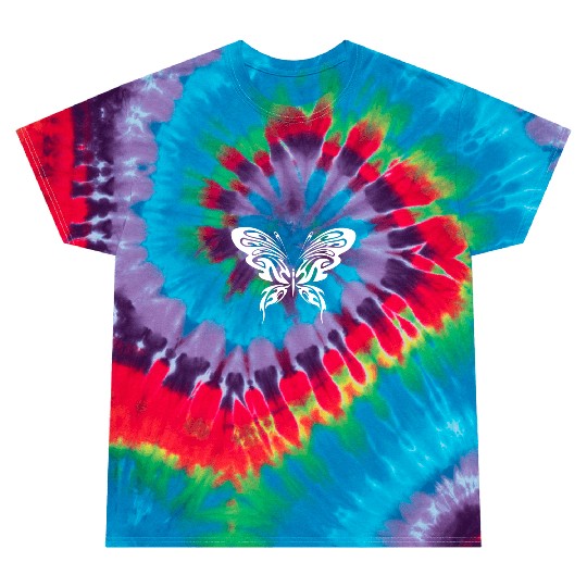 White Butterfly Tribal Art Tribe Floral Paleo Tie Dye T Shirts