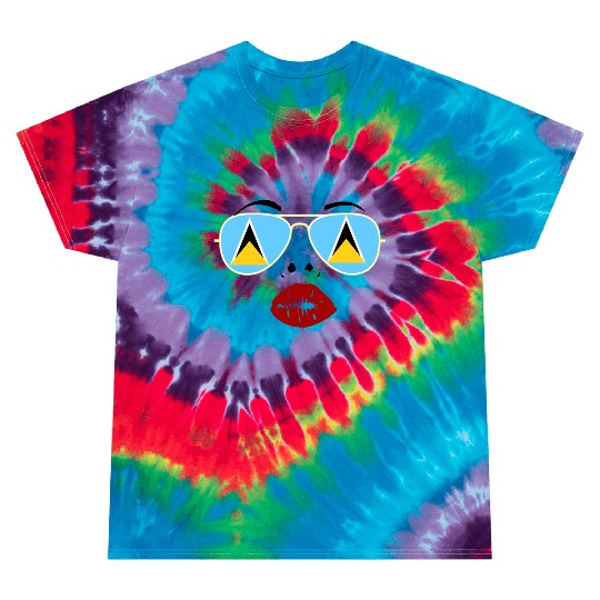 Saint Lucia Flag St Lucia Sunglasses Lips Kiss Tie Dye T Shirts