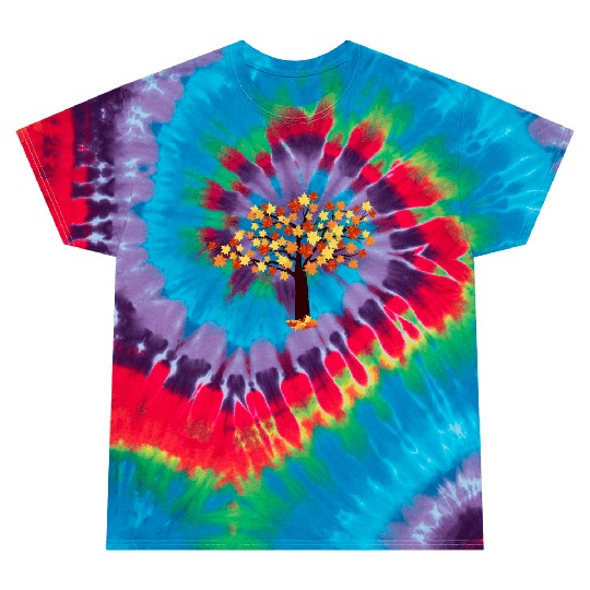 Colorful autumn tree orange red leaves fall time Tie Dye T Shirts