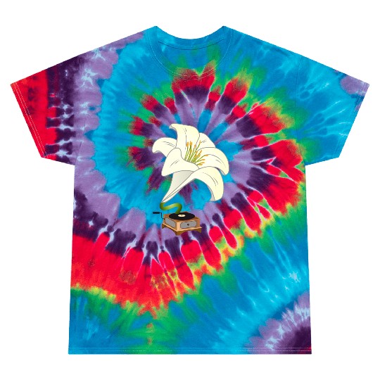 nostalgic lilies flowers blossoms gramophone Tie Dye T Shirts