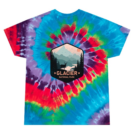 Vintage Glacier National Park Deer Mountains Gift Tie Dye T Shirts