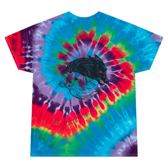 Wolf yin yang meditation philosophy symbol Tie Dye T Shirts