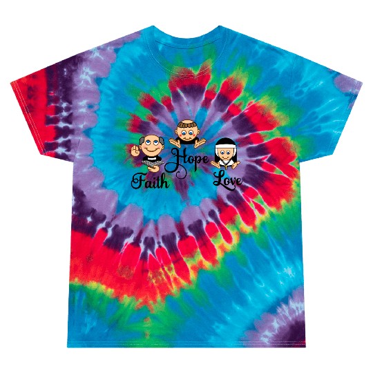 Faith Hope Love with nun, pastor and monk Tie Dye T Shirts