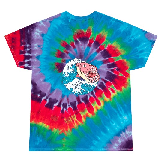 Japanese Koi Fish Great Kanagawa Wave Tie Dye T Shirts