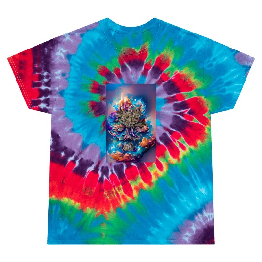 Aqua Enamelled Gooey Kaleidoscopic Nug Flower Weed Tie Dye T Shirts