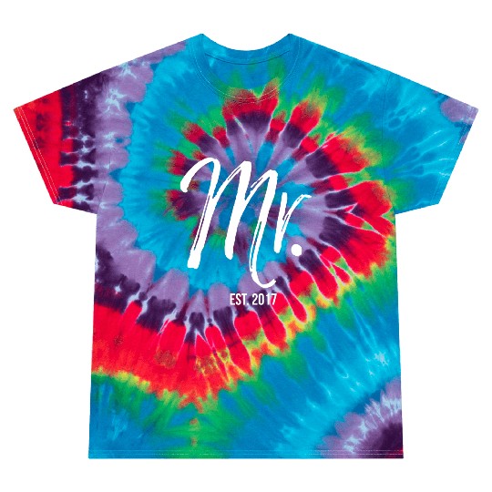 Wedding Anniversary For Men Husband Mr Est 2017 Tie Dye T Shirts