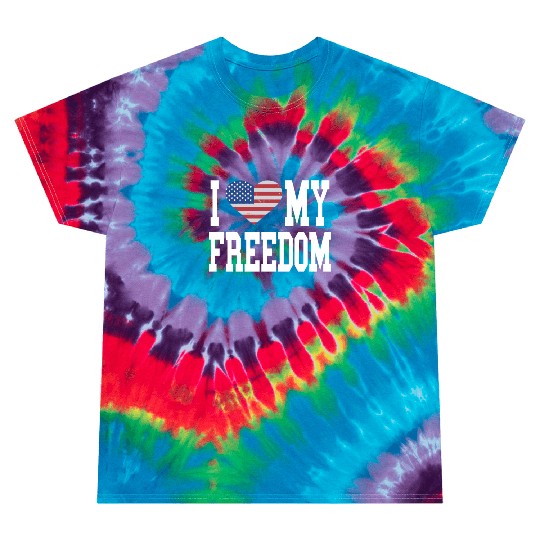 Patriotic American Flag I Heart Freedom, I Love Tie Dye T Shirts