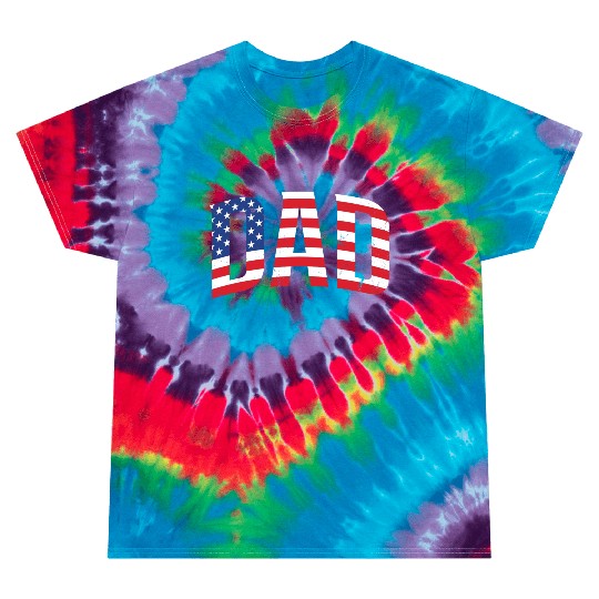 Patriotic Dad Vintage USA flag 4th of July Tie Dye T Shirts