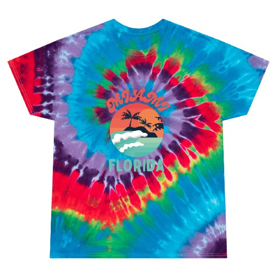 Vintage Miami Beach Florida Beach Tropical Summer Tie Dye T Shirts
