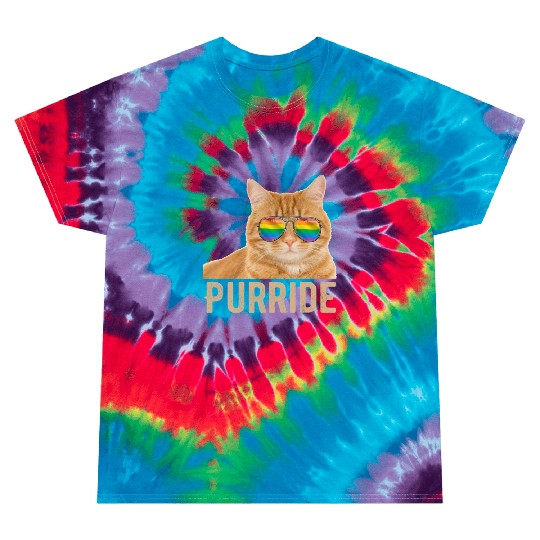 Funny Cat LGBT Gay Pride Rainbow Flag Tie Dye T Shirts