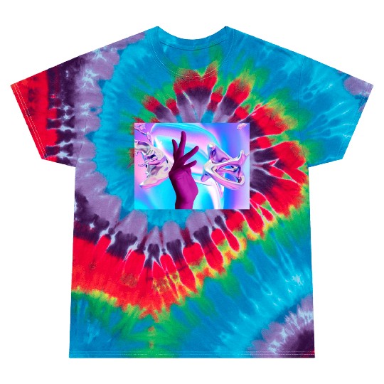 Holographic mystical Aesthetic hand Tie Dye T Shirts