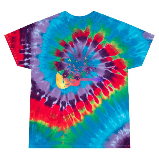 Colorful Acoustic Guitar Birds Music Teacher Tie Dye T Shirts