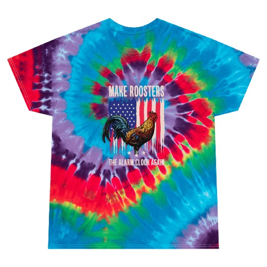 Funny Patriotic Rooster Lover Cartoon Tie Dye T Shirts