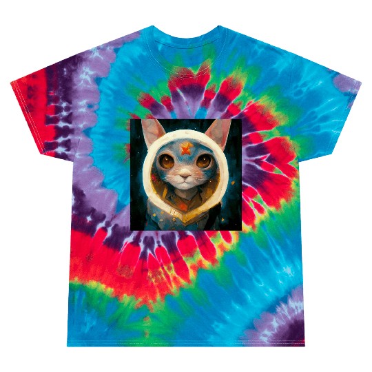 Realistic cat in space painting Tie Dye T Shirts