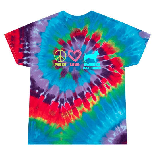 Swedish Vallhund Mom Peace Love Saying Tie Dye T Shirts