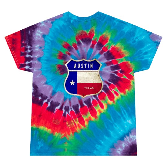 Austin Texas crest flags design Tie Dye T Shirts