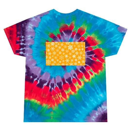 Winter Snowflakes Pattern Orange White Tie Dye T Shirts