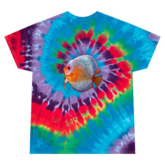 DISCUS FISH - Snakeskin, orange/blue Tie Dye T Shirts