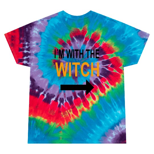 Halloween Tie Dye T Shirts For Men I'm With The Witch Funny