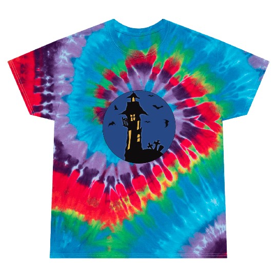 Halloween Haunted House Tie Dye T Shirts
