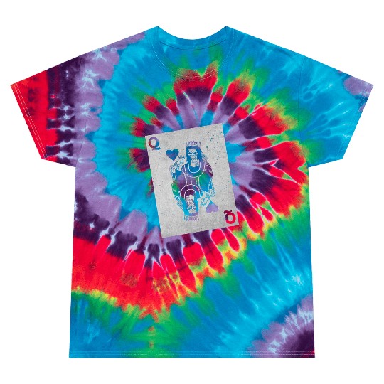 Womens Skeleton Queen Playing Card Gambling Hallow Tie Dye T Shirts