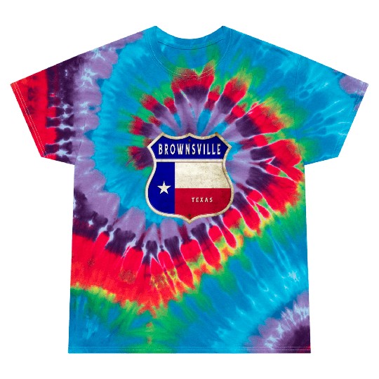 Brownsville Texas Crest Flag Design Tie Dye T Shirts