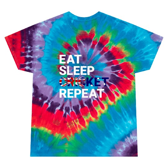Eat Sleep Cricket Repeat AUS Flag Sports Gift Tie Dye T Shirts