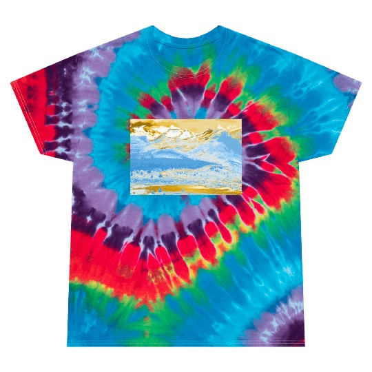 Golden Blue Mountain Lake Tie Dye T Shirts