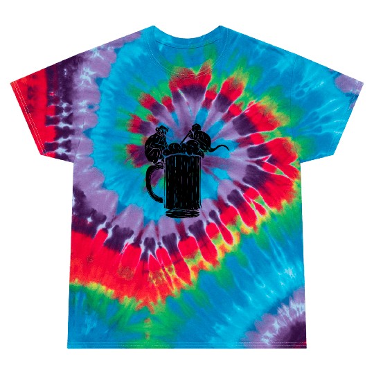 Orangutan Monkeys with Beer - Funny Monkey Tie Dye T Shirts