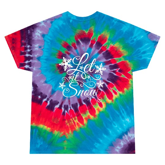 Let It Snow Christmas Snowflake Tie Dye T Shirts