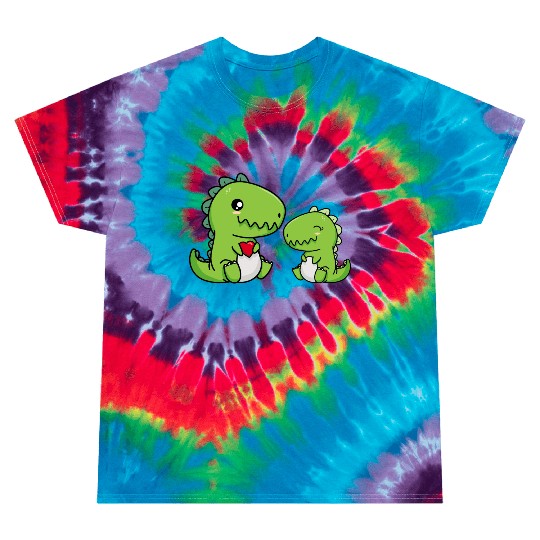 Big sister brother dino siblings boy girl heart Tie Dye T Shirts