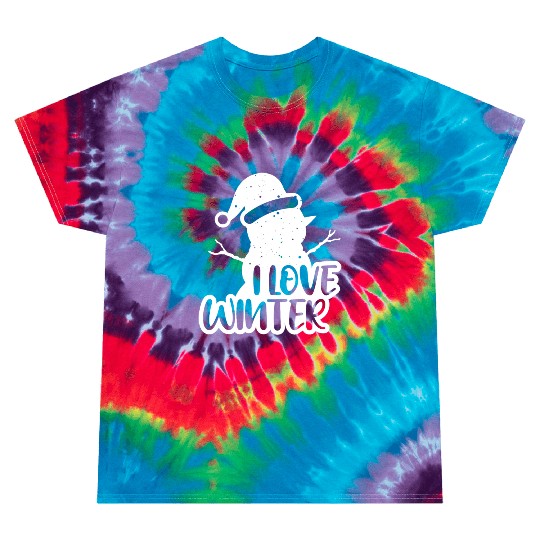 I Love Winter, Snow, Cold And Snowman Tie Dye T Shirts
