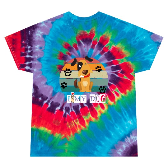 I Love My Dog Tie Dye T Shirts