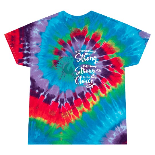 Cervical Cancer Awareness Month Teal Sunflower Tie Dye T Shirts