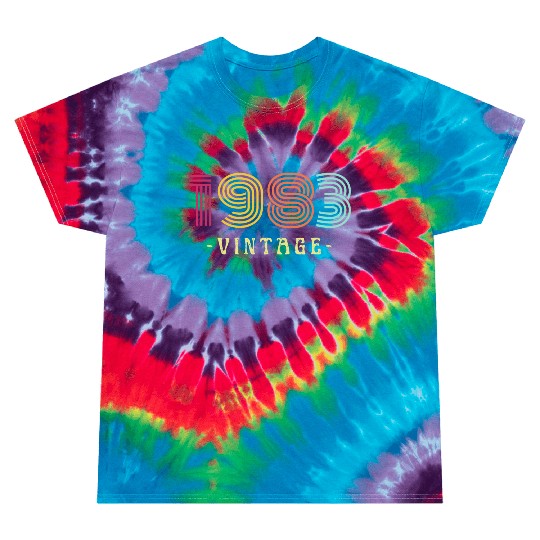 Neon Rainbow Retro Birthday Year Vintage 1983 Tie Dye T Shirts